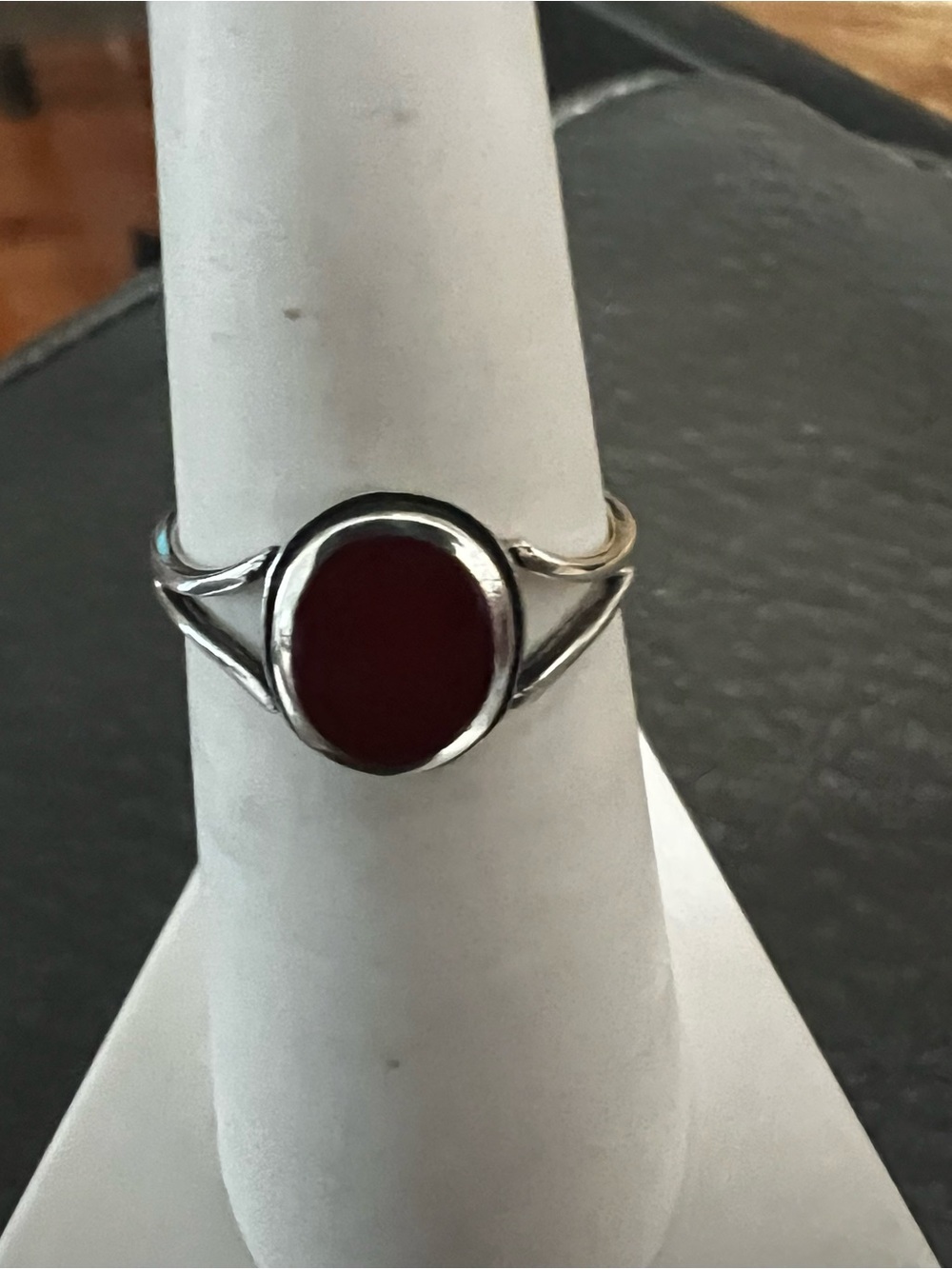 Sterling Silver Carnellian Oval Ring